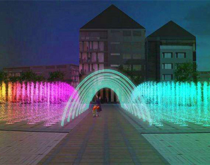 Laminar Garden Jumping Jet Fountain Musical Signal Control