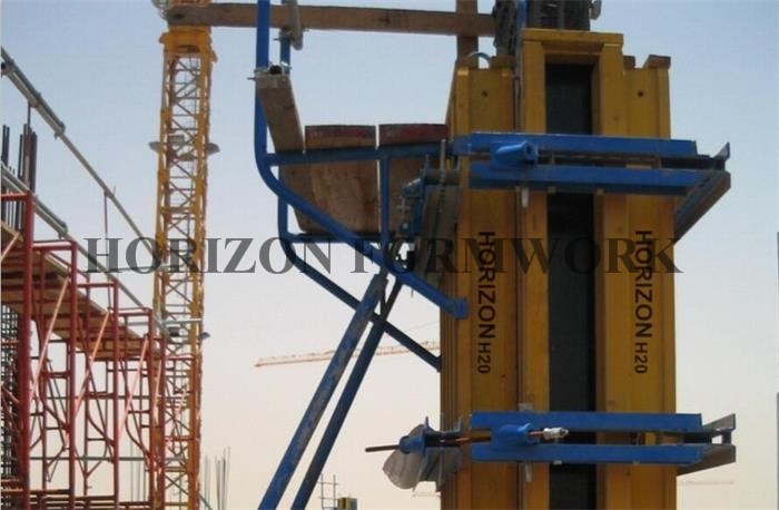 Construction Wall Forming Systems with Top Scaffold Brackets as Safety Platform