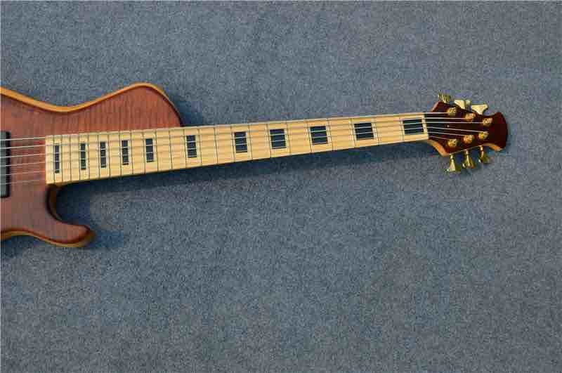 Custom Shop ELM Body Maple Fingerboard Bass Guitar China 6 String Bass Guitar Fingerboard Free shipping