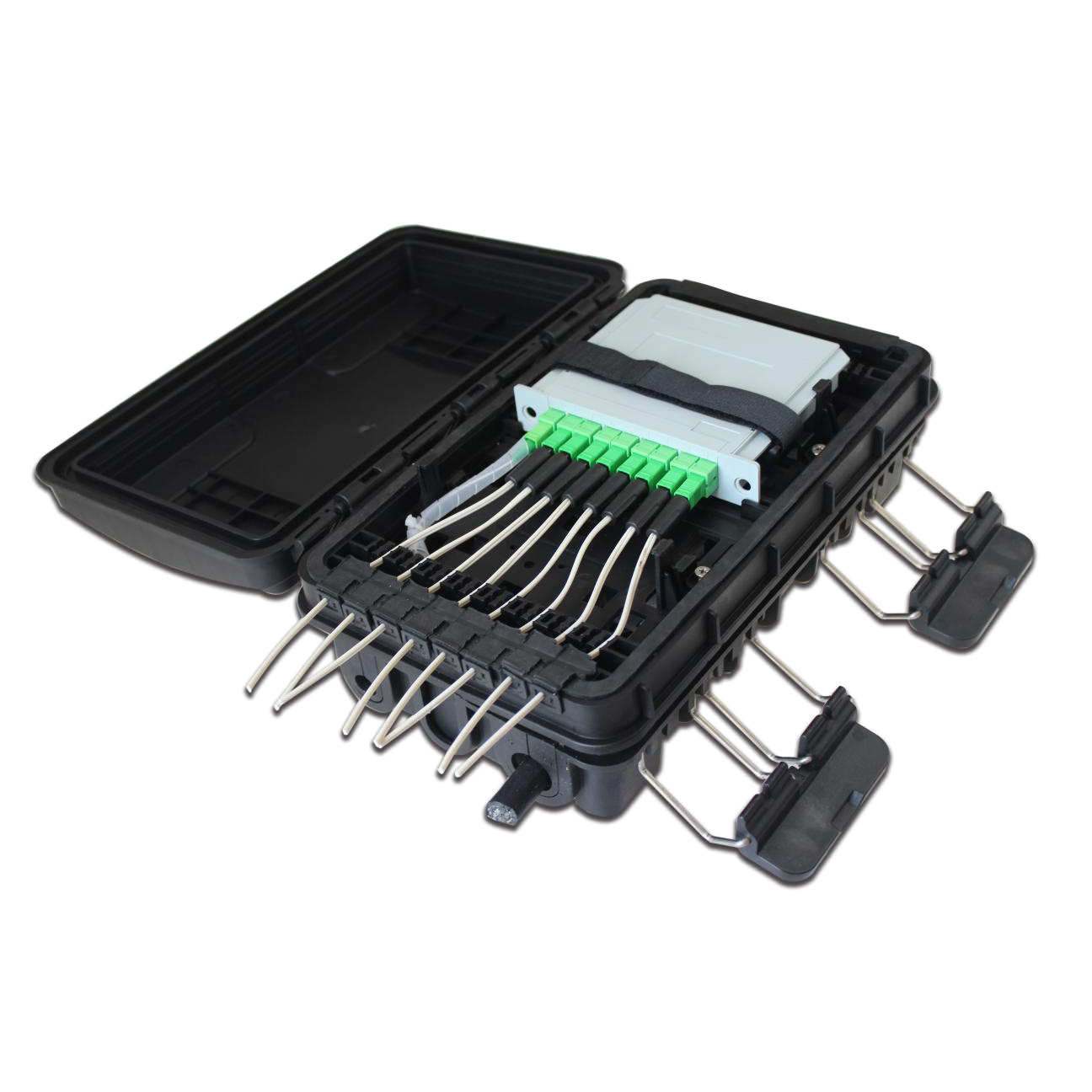 1x8 LGX Splitter Aerial Junction Box IP65 Fiber Splice Enclosure Three-Tier 24 Cores