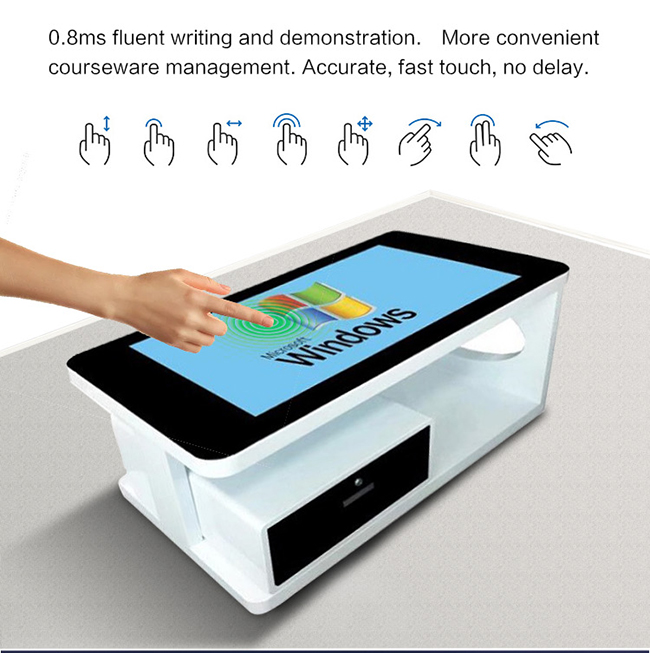 43 Inch Windows Board Dining Lcd Table Kiosk Interactive Multi Top Coffee Smart Touch Screen Table 