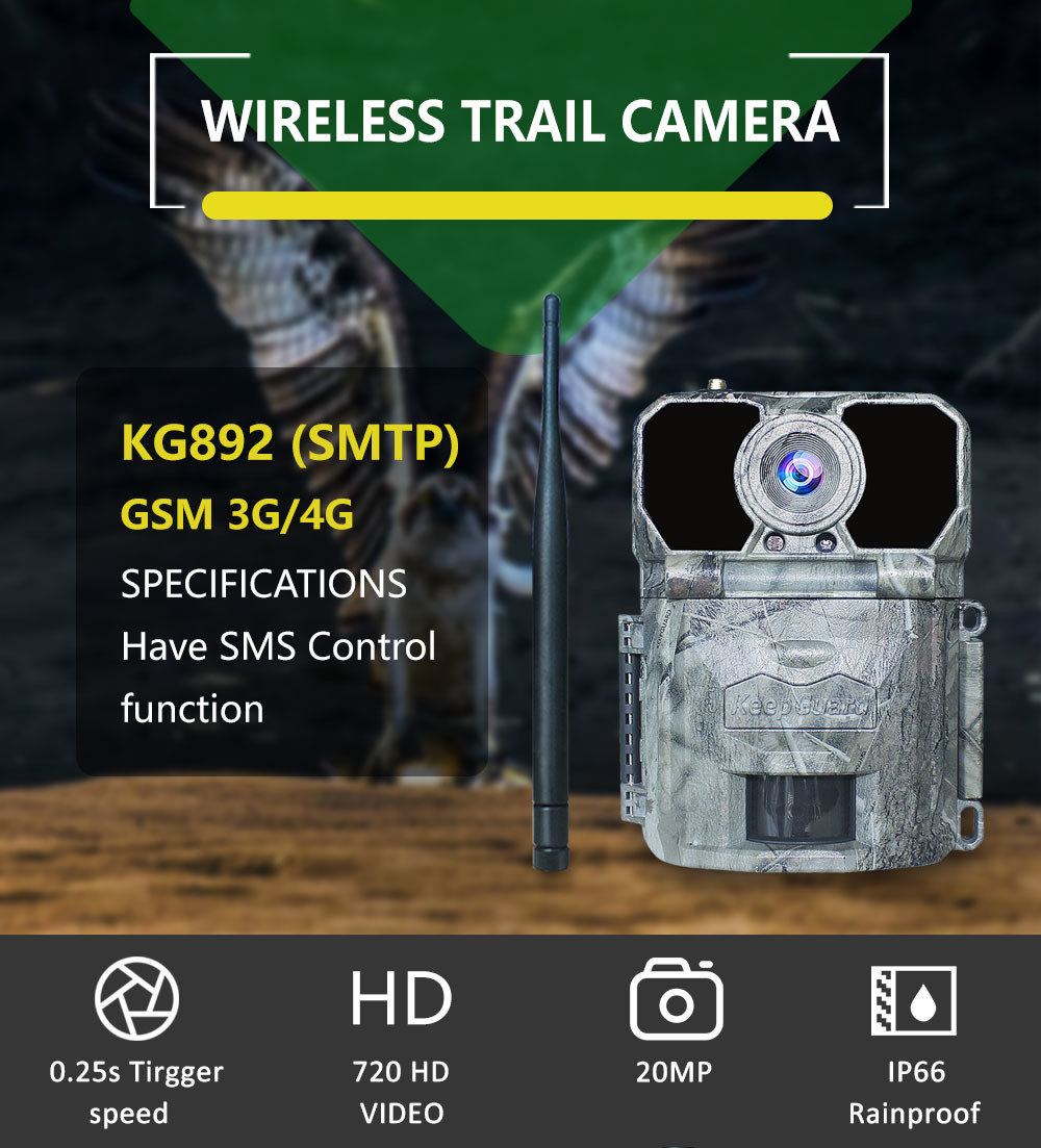 20MP Night Vision Hunting Cameras SMTP MMS SMS IP67 Wildlife Trail Hunting Camera