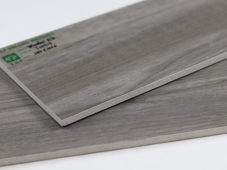 Dark Grey Floor Bathroom Wood Grain Ceramic Tiles 200x1000mm