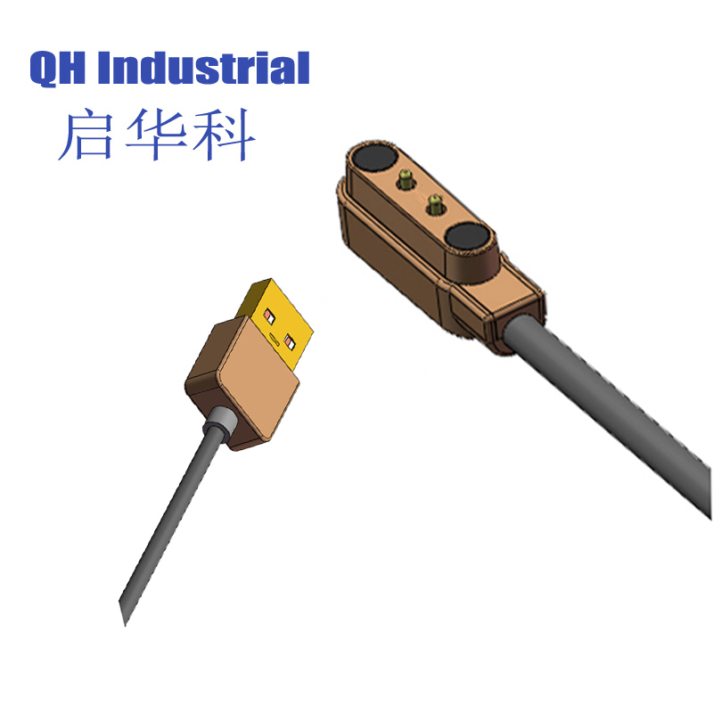 2Pin 4.0mmIso & Rohs Reached Ethernet Double End Spring Loaded Pin Magnetic Pogo Pin To Usb 