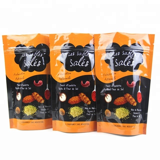 moisture proof Aluminum Foil laminated hang hole top plastic zip bag