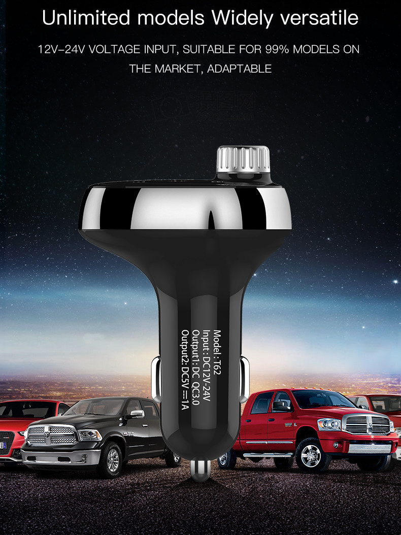 A2DP AVRCP Wireless Bluetooth Car Kit Dual USB Port Mobile Phone Hands Free Car Kit