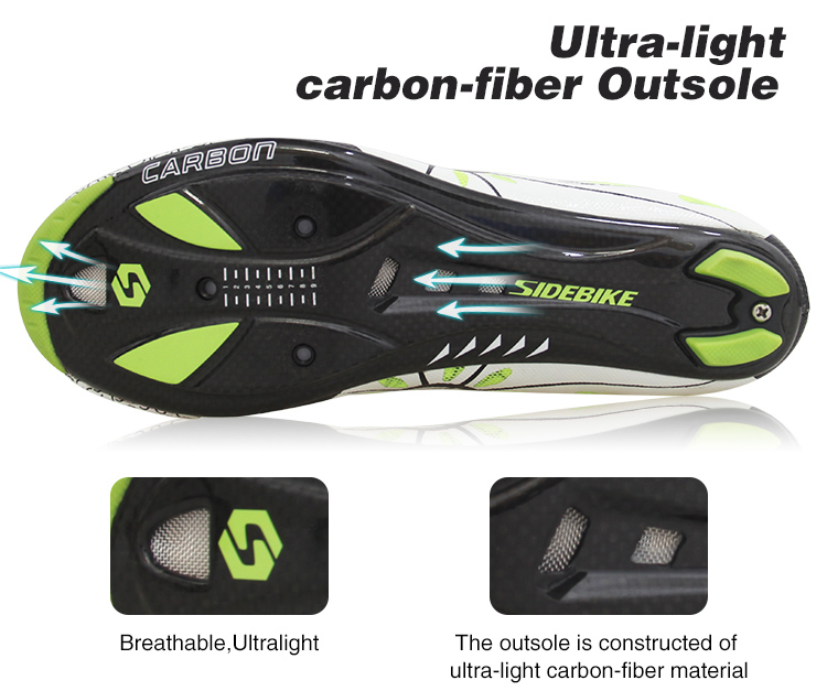Anti Skid Carbon Fiber Cycling Shoes Watertight Dirt Resistant Good Stability