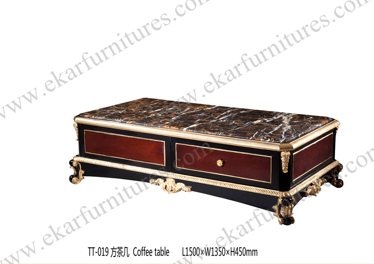 Vintage Marble Top Ottoman Coffee Table FC-126B