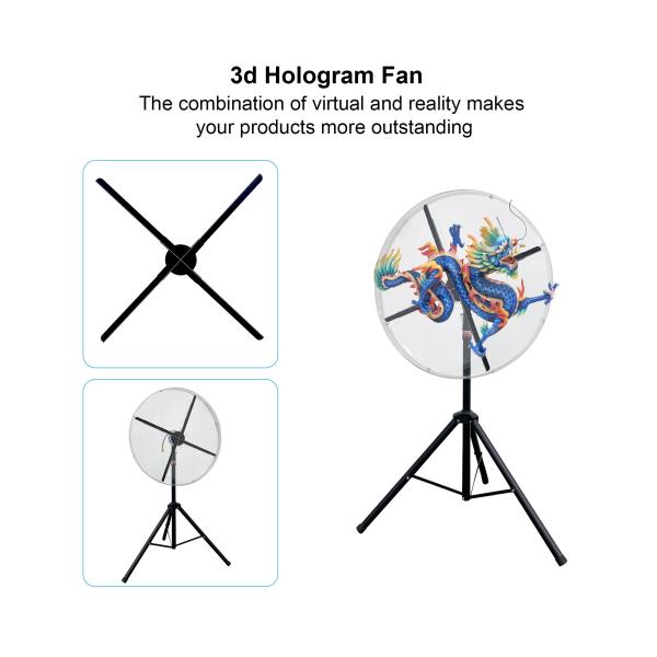 Holographic 3D Led Fan 80Cm Hd Projector 4K Holographic Fan Display Led Fan Light 3D Hologram