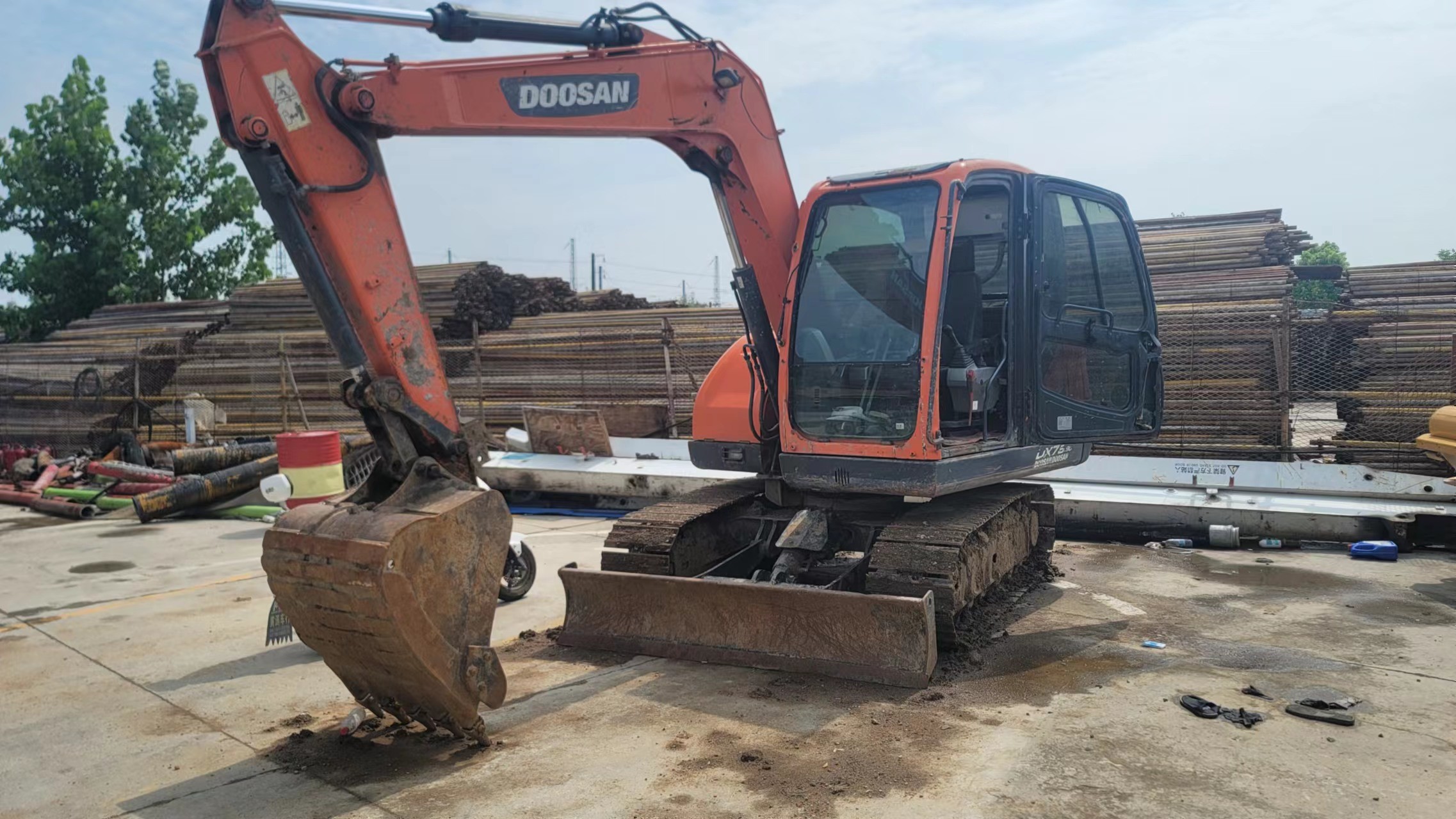 Used DX75 Hydraulic Crawler Excavator, Unpainted Second Hand Doosan Excavator