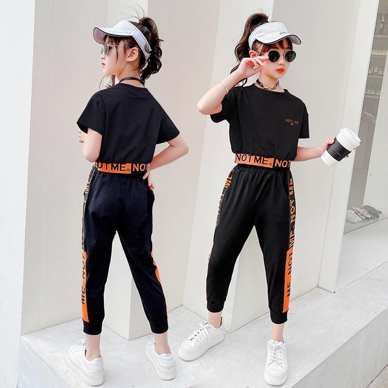 110CM-160CM Spring Autumn Kids Cotton Clothing Set Girls Tops