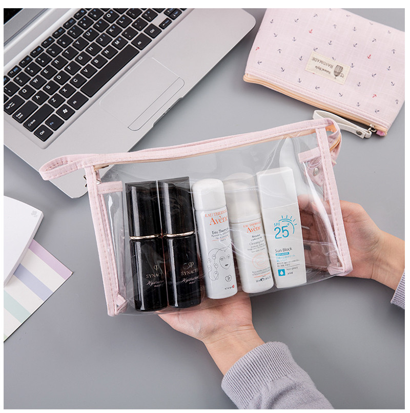 Lady Private Label Waterproof Portable Pink Cosmetic Bag Sets
