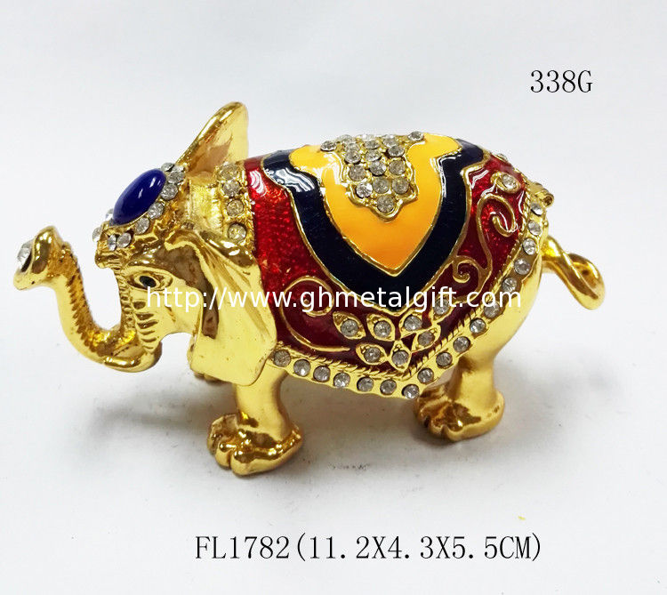 Thailand Gifts Trinket Box Elephant Shape Jewelry Boxes for gift fashion elephant enamel jewelry box