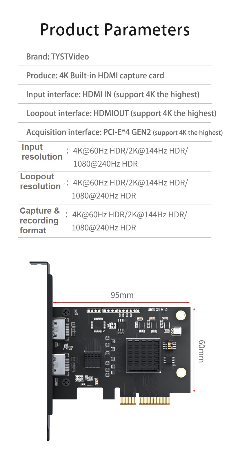NO Private Mold 1080P 4K Video Capture Card for Camera Module Support Windows Linux