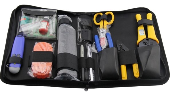 Portable Fiber Optic Tool Kits , Hand Tools Kit With Black Mark Pen