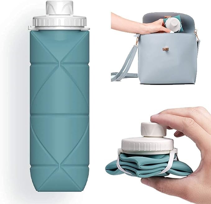 Silicone Collapsible Water Bottles Pop Its Water Bottle For Toddlers Camping Cup With Carabiner