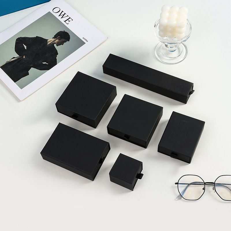 Premium Custom Logo Cardboard Genuine PU Leather Square Ring Bracelet Watch Gift Packing Jewelry Jewellery Set Packaging Display Box with EVA Foam Insert