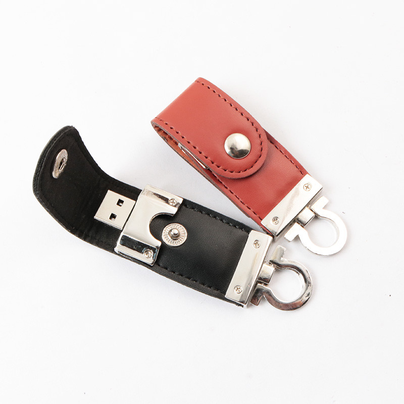 High Speed Leather USB Flash Drive 2.0 3.0 Full Memory 128GB 256GB Embossing Logo