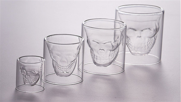 Skeleton Shaped High Borosilicate Glass Cup Vodka Shot Double Wall Glass Cup