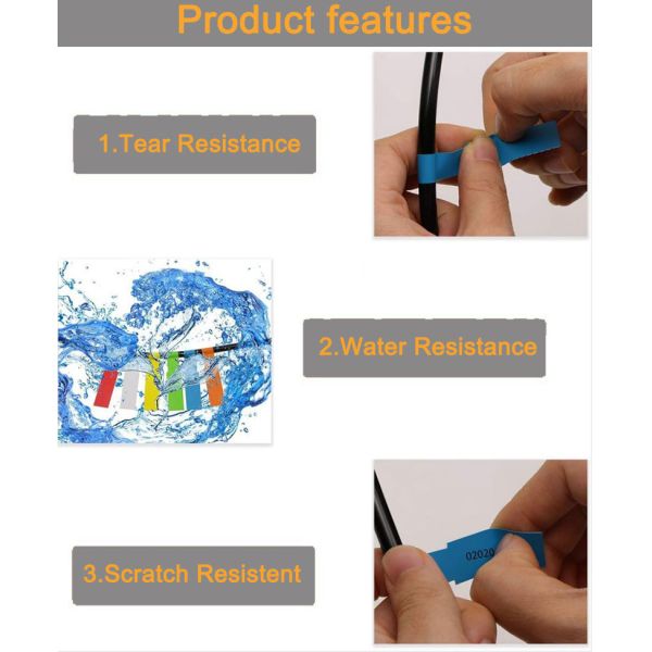 Waterproof Heat Resistant Wire Cable PVC Label Sticker Tags Marker