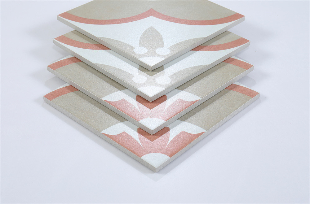 Retro Flower Non-Slip Ceramic Rustic Tiles For Kitchen And 200x200mm Wall Tiles For Dining Room
