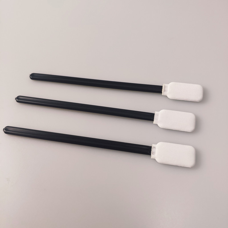 6 Inch Square Head Black PP Stick Polyester Swabs Surface Cleaning