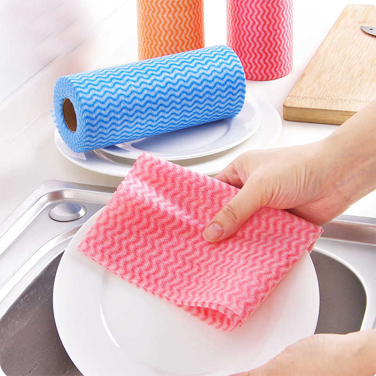 Household Wholesale Dishcloth Fabric Dishcloth Kitchen Paper Towels Roll Non-woven Fabric