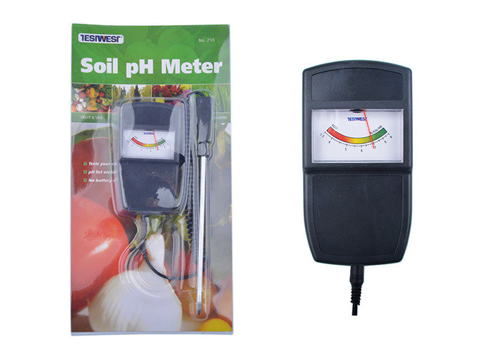 Farm Electronic Soil Ph Tester , Black Soil Analyzer Meter With 16cm Length Probe