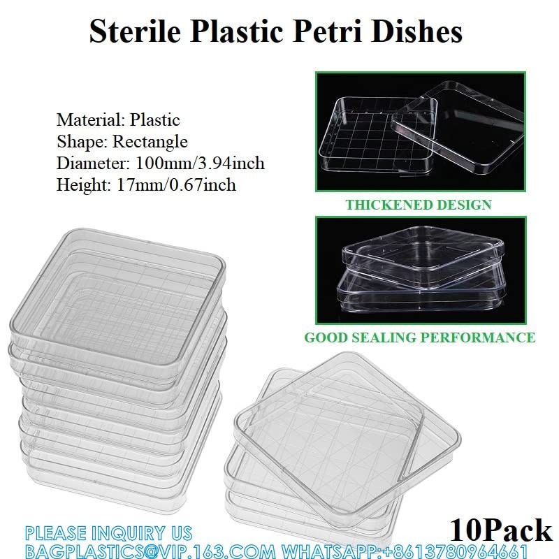 Polystyrene Square Integrid Petri Dish Container for School Lab Science Experiment Alphanumeric Gridlines