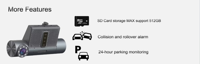 Dashcam Front And Rear Monitoring System 2ch 4G Wifi Taxi Solution