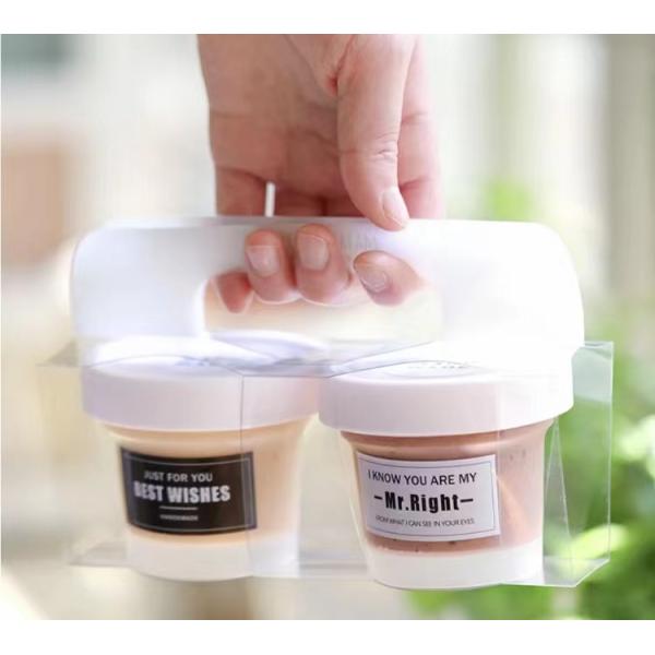 BPA Free Plastic Disposable Ice Cream Bowls With Pink And White Lids