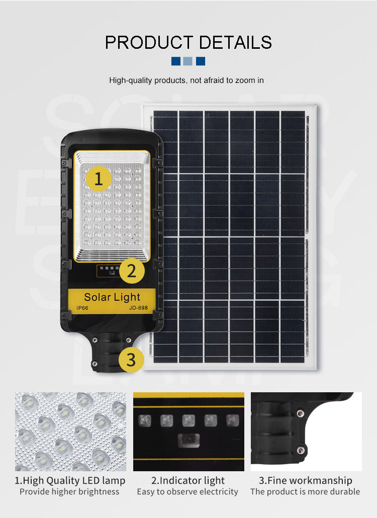 All Wattage Street Light LED IP66 Integrated Solar Panel Energy System