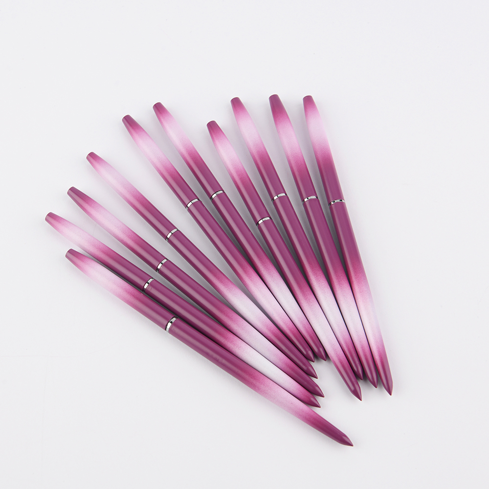 Salon Art Metal Handle Nail Brush 10pcs Set Nylon Hair 3D Acrylic Brush