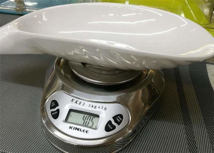 White Melamine Dinnerware Trumpet - Shell - Shape Dish Length 25cm Weight 405g