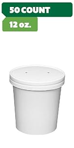 12 oz 50 count white paper containers