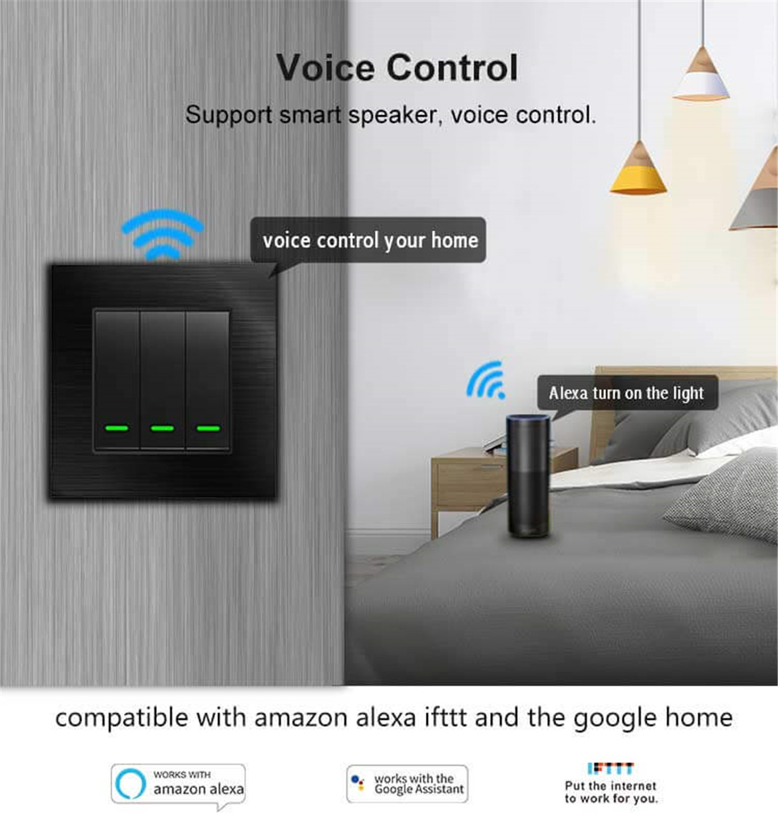 EU 86 Square Wi-Fi Wall Switch