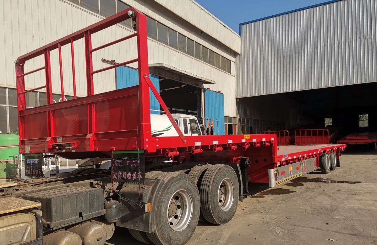 Heavy Duty 80t Removable Low Bed Trailers For Construction Equipment