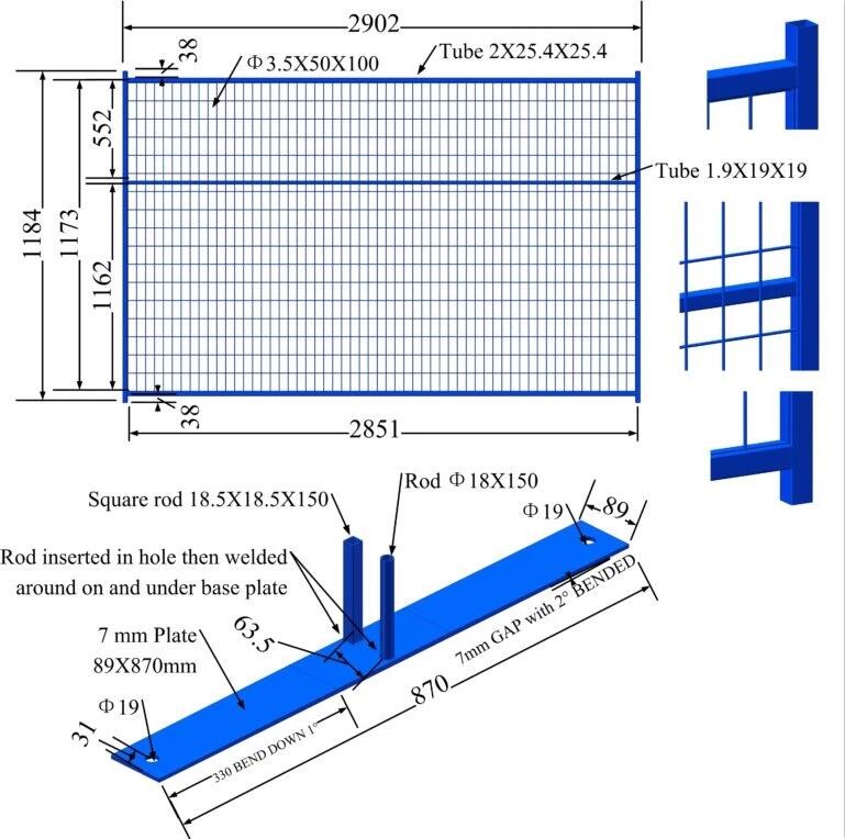 Rust Resistance 6ft X8ft Construction Temporary Fence Panels For Public Events
