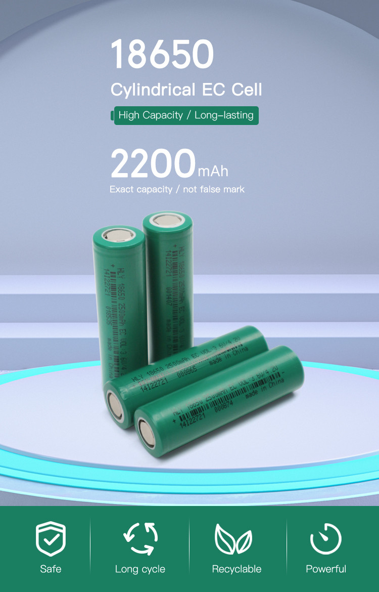 Lithium Ion 18650 2500mAh Battery For Electric Power Systems