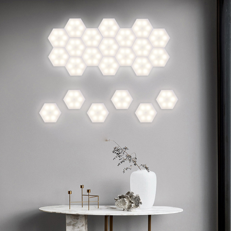 70LM 4.5V Remote Control Under Cabinet Light DIY Honeycomb Hexagon Modular Lights
