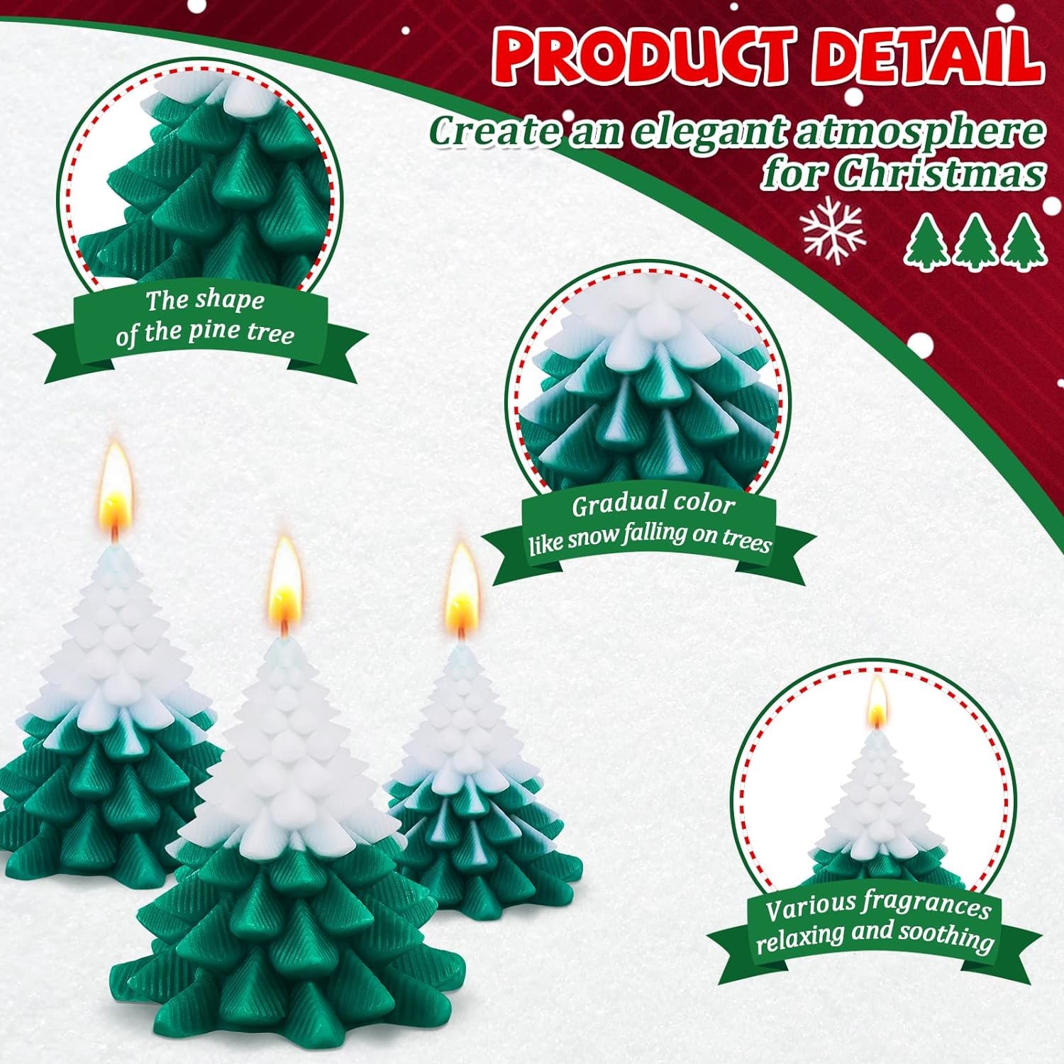 Christmas Tree Scented Candles Tree Shaped Home Candles Gift For Christmas Party