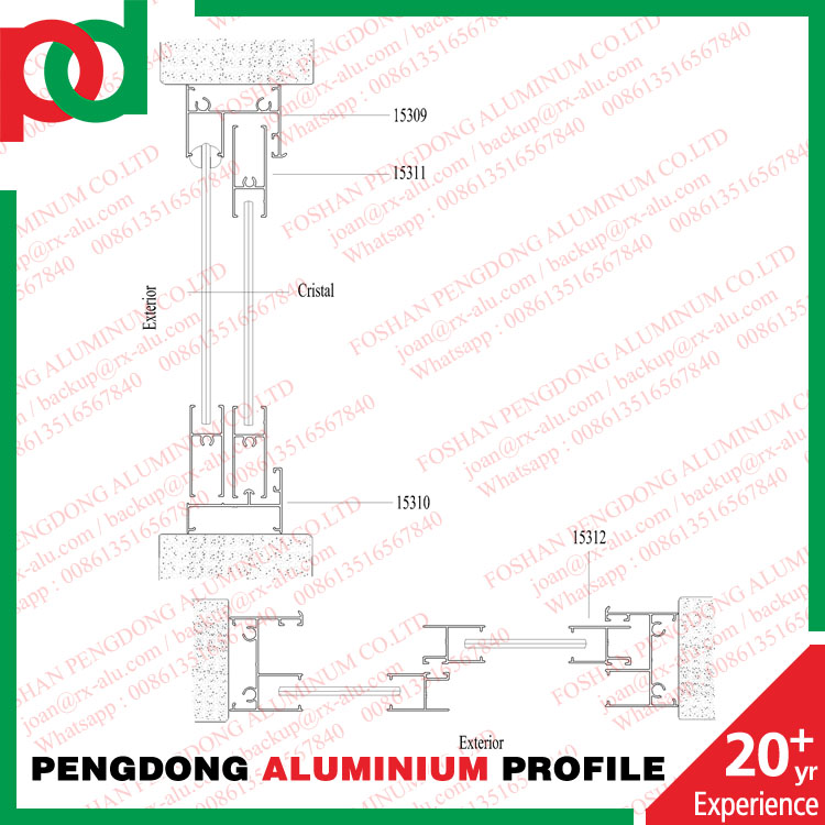 Extrude Aluminium Profile To Mexico Windows Frame