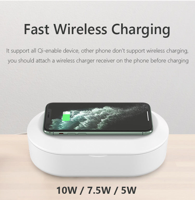 Wireless 15W 5V 2A ABS Cell Phone Sanitizer Charger