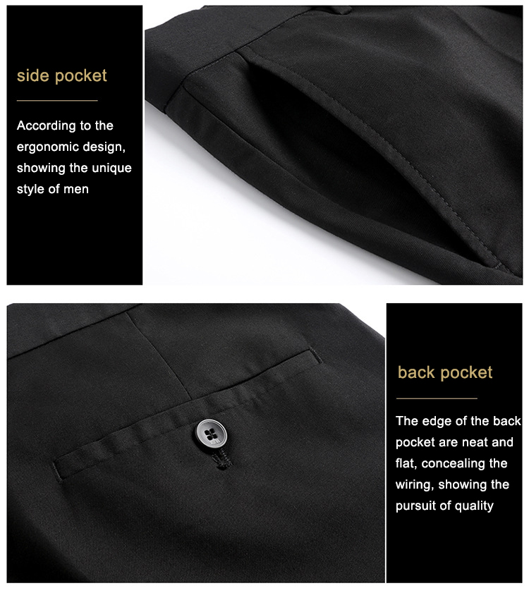 Polyester/Cotton Men's Pants Trousers Suit with Formal Dress Coat and Slim Fit Blazer