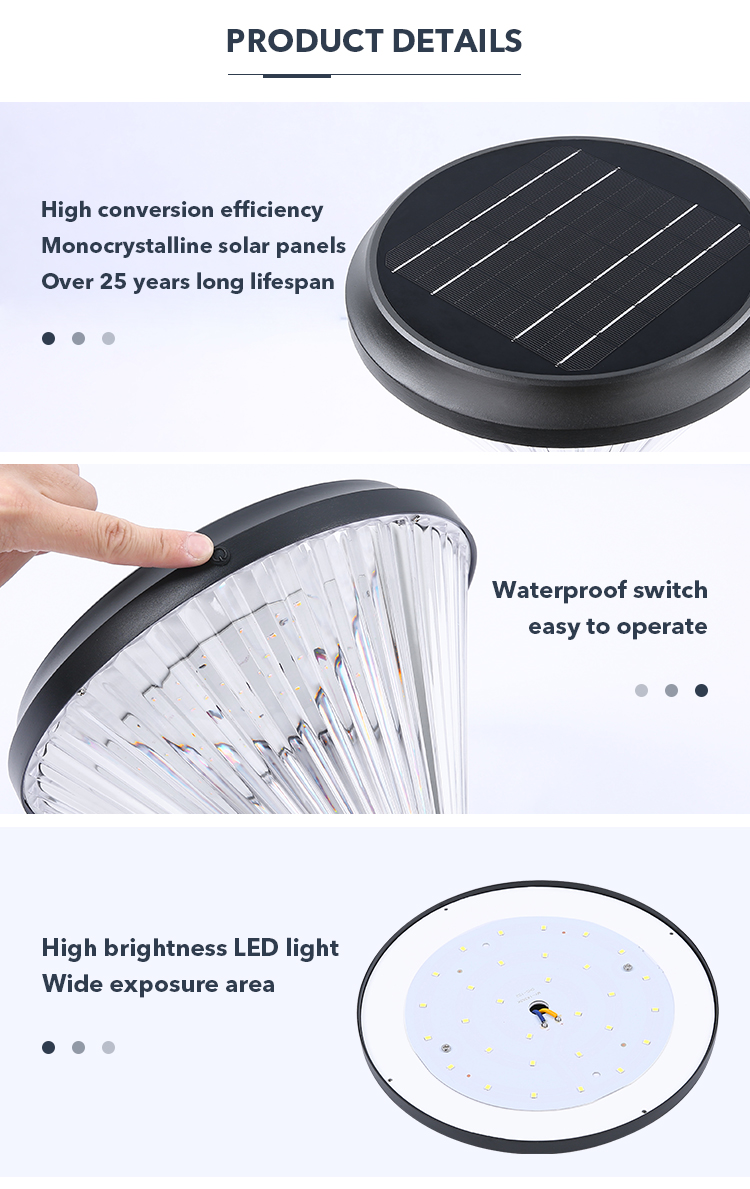 4.5W LED Solar Pillar Light For Courtyards Yard Garden Decoration
