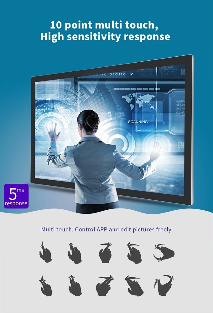 Exhibition Hall Self Service Touch Screen Kiosks 21.5 32 43 55'' Android Windows