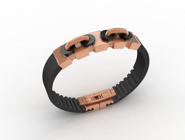Top Quality Europe Fashion Stainless Steel Genuine Leather Silicone Bangle