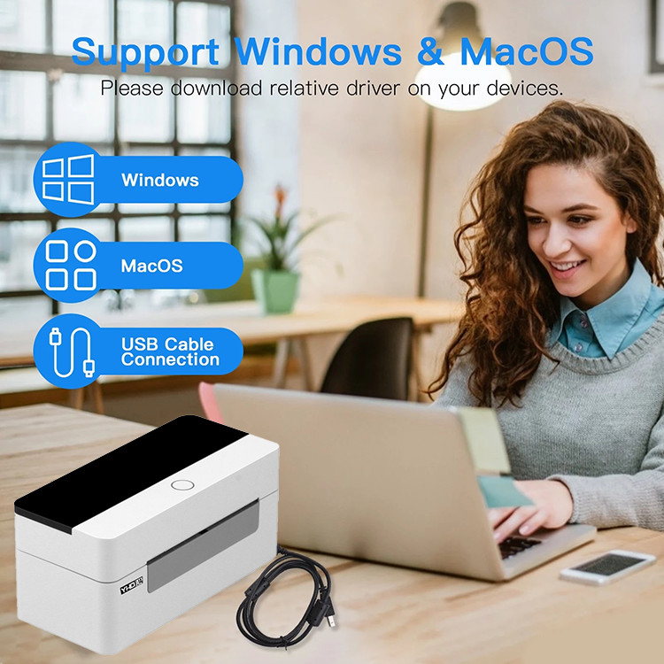 4 Inch Desktop Barcode Thermal Label Printer Direct Bluetooth Thermal Printer 4x6