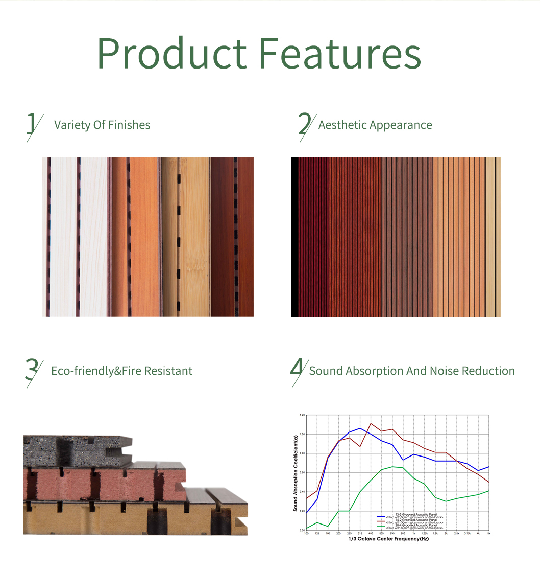Villa Music Recording Studio Equipment Wooden Grooved Wall Panels for Customized Home