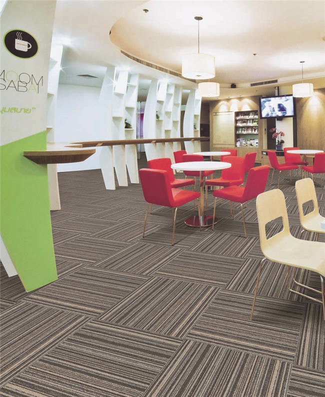 Sound proof Hotel Striped Carpet Tiles Beautiful Pattern Design CE , ISO Certified